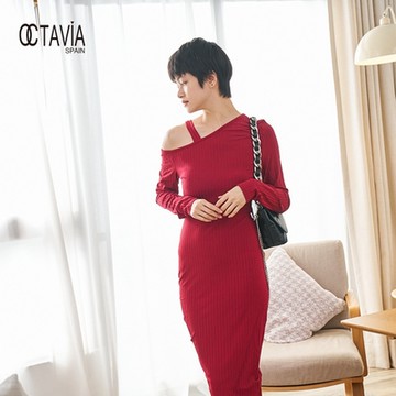 OCTAVIA8 真皮- 大女子II 金屬色粗鍊條翻蓋造型肩背包 - 享受黑