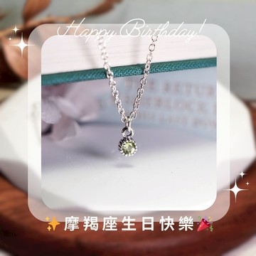 ART64 摩羯座 星座守護石 生日祝福 純銀項鍊 單鑽設計 女生項鍊 天然石 生日禮物 星座項鍊