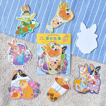 夏日特集 | 奶茶夏日時光 | 共7張 | 混合材質貼紙