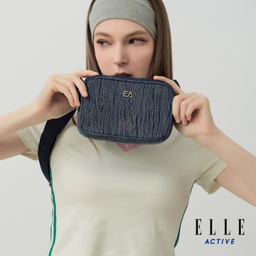 【ELLE ACTIVE】丹寧感斜背小方包-藍色(EA26S1FB605-39)