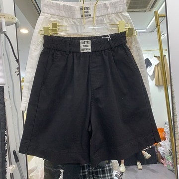 品牌折扣店正品女裝專柜剪標休閑松緊中褲寬松高腰五分短褲女熱褲