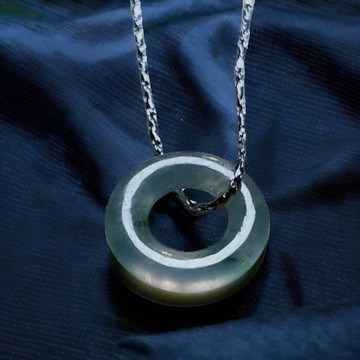 冰種飄花翡翠平安環項鍊 | 天然緬甸玉A貨翡翠 | 送禮