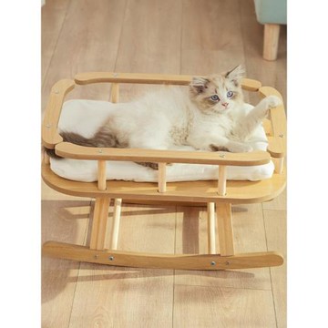 貓窩貓床木制寵物吊床搖籃四季可用夏季貓咪秋千大號搖搖床小狗床