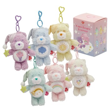 【Grace Gift】【Care Bears-星辰甜夢系列毛絨玩偶吊飾鑰匙圈盲盒】2入組  款式隨機 盲盒 交換禮物