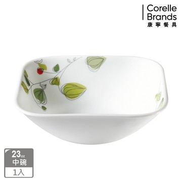 【美國康寧 CORELLE】綠野微風方形23oz小碗