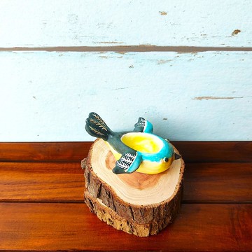 手作陶-靜心陶器-光之燭座-鳥兒燭台