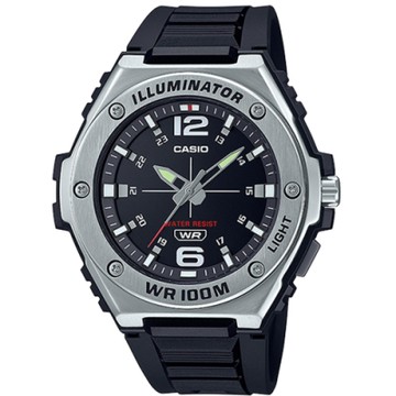CASIO  金屬圈設計重機械工業風格休閒指針錶(MWA-100H-1A)黑面/50.6mm / 考試錶