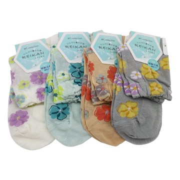 日本進口涼感女襪-22~25cm-扶桑花-3雙入