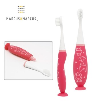 【MARCUS&MARCUS】可替換式幼兒學習牙刷(粉)