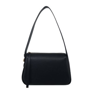 TORY BURCH ROMY 荔枝紋寬背帶斜背包(小/黑)