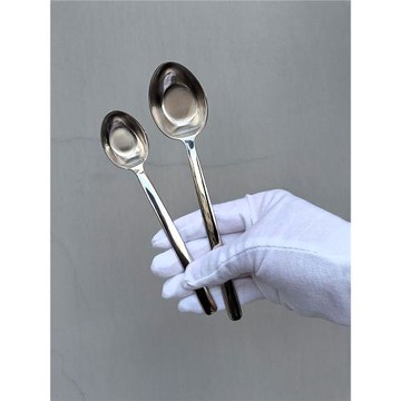 食品級18/10不銹鋼加厚個性主餐勺橢圓平底勺子喝湯勺粥勺量杯勺