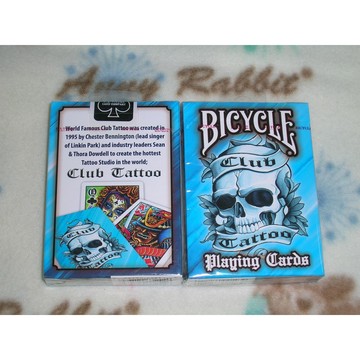 【USPCC 撲克】BICYCLE Club Tattoo blue 紋身俱樂部撲克牌-S10312817
