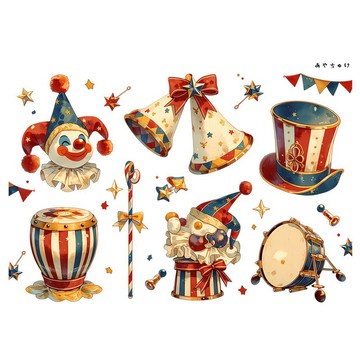 【6 月新品】20-134-0210 裁切紙 馬戲團風格
