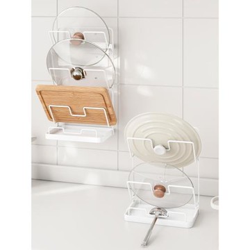 廚房鍋蓋架壁掛式置物架免打孔砧板多層收納架多功能墻上瀝水架子