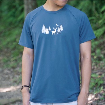 🌟100%環保再生🌱UPF50+涼感循環極風衣＿短袖【森林水鹿】