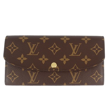 LV Monogram LV花紋帆布壓扣長夾-M60697/紫