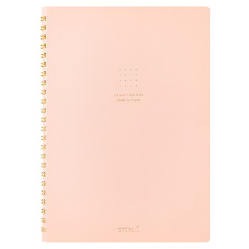 日本 MIDORI 點點彩色線圈筆記本  A5 尺寸  1個  粉色
