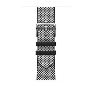 Apple Watch Hermès - 46 公釐 Noir/Écru 黑色配淺米色 Toile H Single Tour 錶帶