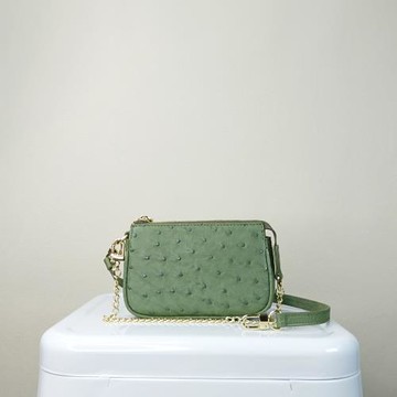 【M2nd】波切特鴕鳥皮精緻短鍊帶包(綠-T60A)