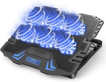 Tuayoo 筆記型電腦冷卻墊 6風扇 5段高度調整 USB散熱架 9～17吋適用