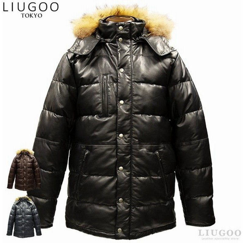 Liugoo 本革 レザーダウンコート メンズ リューグー Cot22a レザージャケット ダウンジャケット 通販 Lineポイント最大0 5 Get Lineショッピング