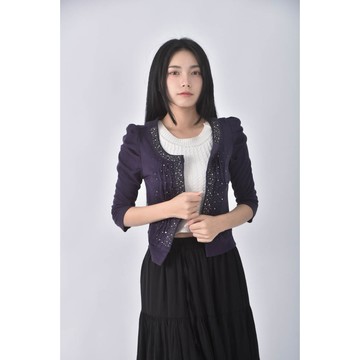 (S) pazzo水鑽紫色罩衫二手衣