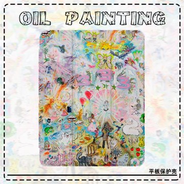 適用于ipad保護套2021平板殼air5/4書本式10.9寸pro11油畫簡約ipad10/9代2022簡約10.2全包mini6筆槽12.9硅膠