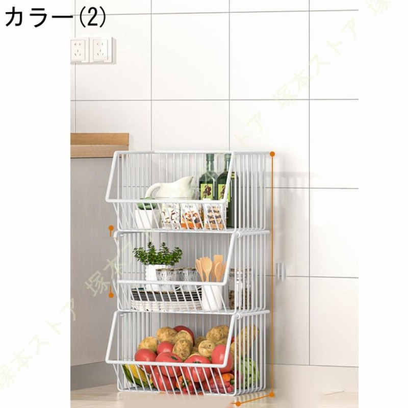 キッチンワゴン メタルラック キャスター付き 3段 キッチン
