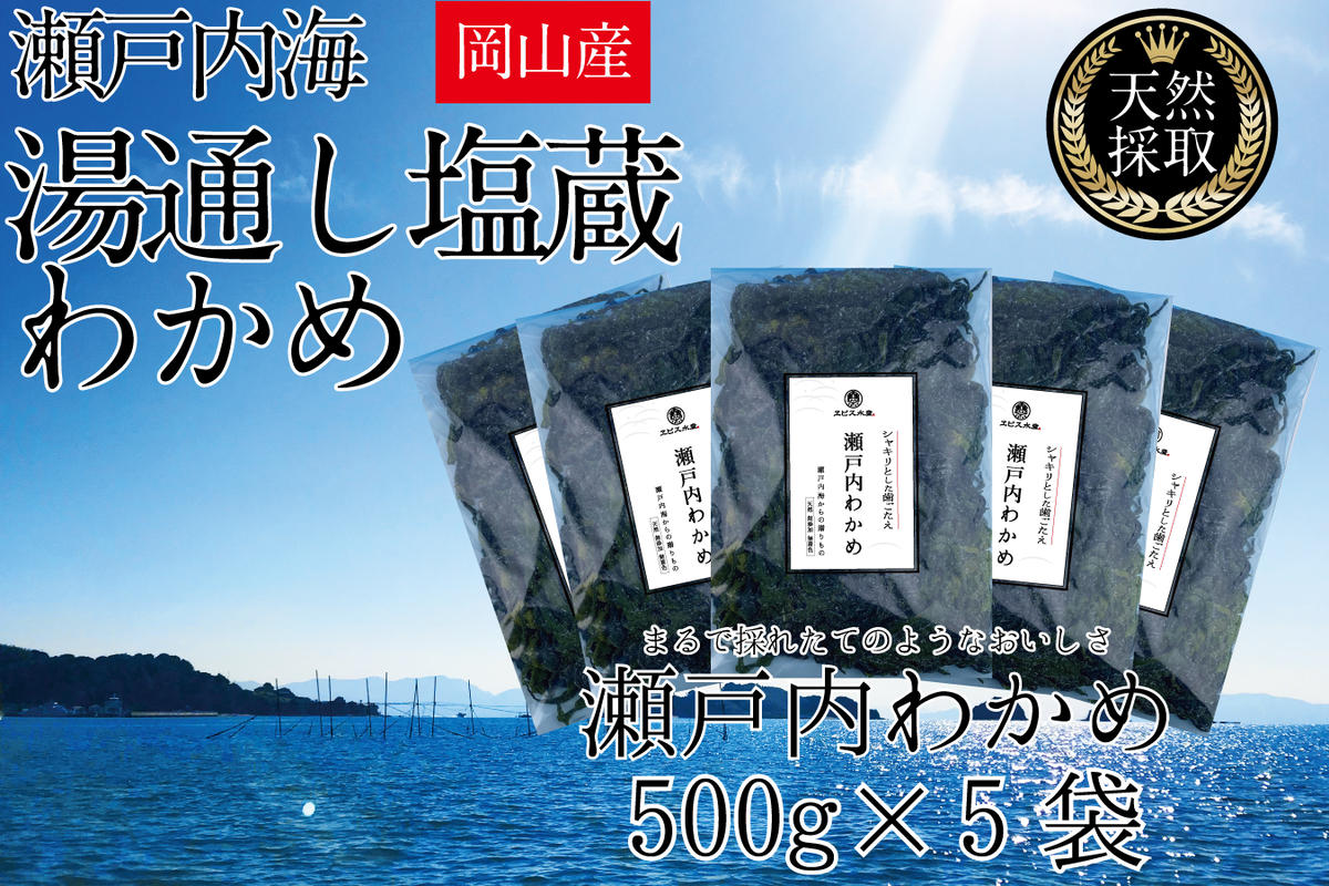 湯通し塩蔵 瀬戸内 わかめ 500g×5袋