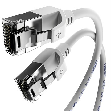 CODEWAY CAT.8 40Gbps 圓形PVC抗干擾耐用高速傳輸網路線  20m  白灰色  1條