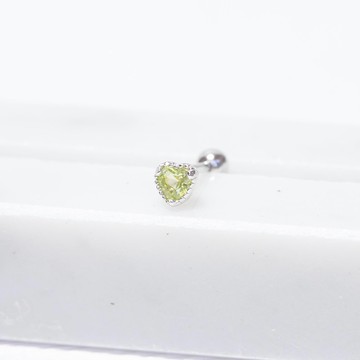 橄欖石925純銀愛心蛋糕轉珠耳環