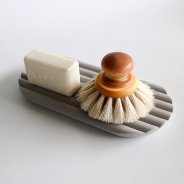 瑞典iris hantverk 無柄鍋刷(馬毛)+置物托盤組 附洗碗皂