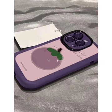 后勤高端&小眾可愛茄子卡通新款個性適用于iphone16 pro max手機殼蘋果15/14/13/12硅膠防摔全包創意軟殼簡約