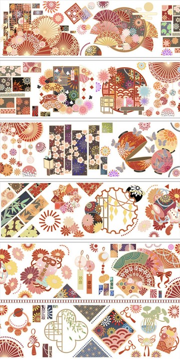 紙扇 和風素材 PET 紙膠帶 鐳射金 特殊工藝