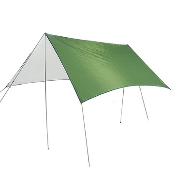 天幕 銀膠隔熱 帳篷 外帳 190T塗銀PU 防水係數2000 附營柱地釘營繩收納袋  軍綠  1個  300 x 300cm