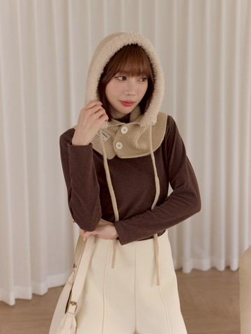 拼接絨巴拉克拉法帽