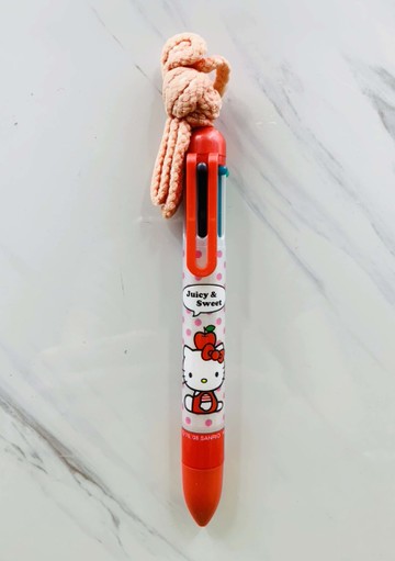 【震撼精品百貨】Hello Kitty 凱蒂貓~日本SANRIO三麗鷗 KITTY多色原子筆-6色-蘋果圖案-紅色