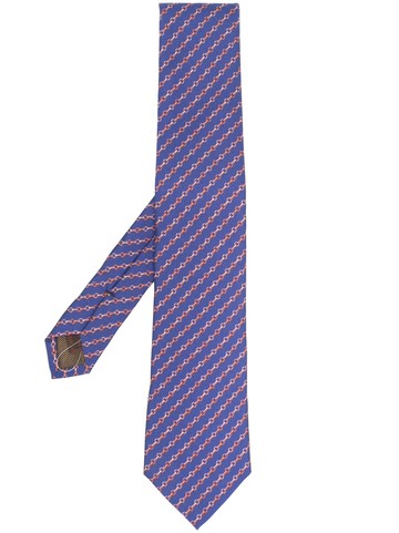 Church's - graphic-print silk tie - men - Silk - One Size - Blue