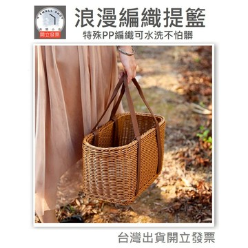 台灣現貨❤️仿藤編 編織購物袋 野餐袋 購物籃 編織野餐籃 野餐籃 編織袋 購物籃 編織野餐籃 買菜籃 水果籃 蔬菜籃