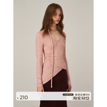 someone sometimes桃粉針織上衣