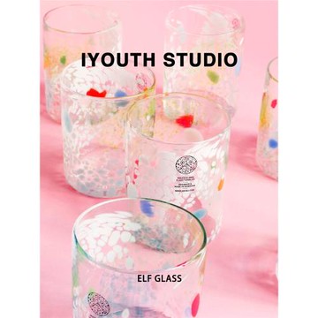 IYOUTH進口餐具 丹麥Studio Arhoj藍色漸變手工玻璃水杯 果汁酒杯