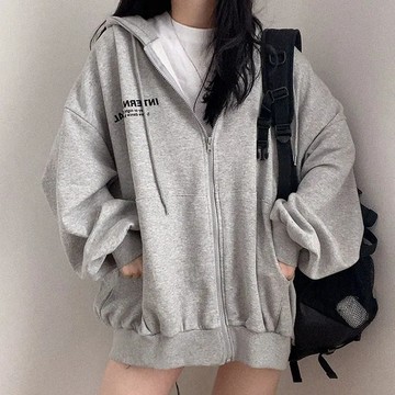 Vuja de 純棉連帽衛衣 大學t 薄衛衣 oversize 大學t 外套長袖 秋冬上衣 印花 潮流衣服 刷毛 外套
