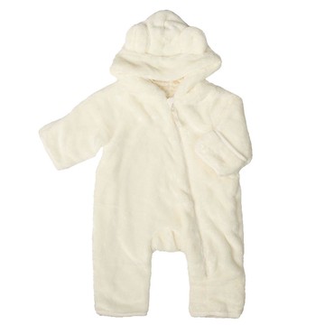 akachan honpo - 刷毛哈倫包屁衣-象牙白色