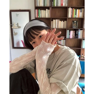 【太妮絲T293】現貨 隔日到貨 日系 紗網內搭 親膚 柔軟 蝴蝶結 蕾絲 長袖上衣 罩衫 網紗 疊穿