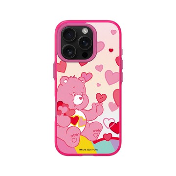 iPhone 16 Pro Clear 粉漾桃 - Care Bears - 愛心滿天