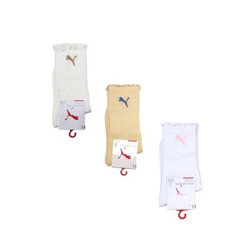PUMA Fashion 木耳邊跳豹半統襪（3入） 長襪 女款 BB1452 25SS 【樂買網】