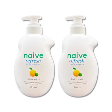 (2瓶超值組)日本Kracie葵緹亞-naive 100%植萃胺基酸香氛水潤溫和沐浴乳530ml/瓶-柑橘(橙)(草本潤澤沐浴露,光滑柔嫩滋潤潔膚露)