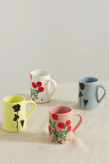BERNADETTE - Set Of Four Ceramic Mugs - Yellow - one size