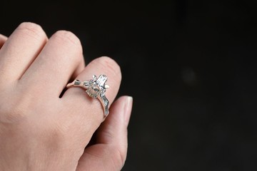 原創設計暗黑美學S925純銀脊椎骨骼戒指