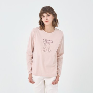 GIORDANO 女裝印花長袖上衣 GOOD FOR LIFE-多色任選